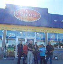 David Tilson M.P. at Corner Store’s Official opening with Corner Store’s Management Team and Orangeville’s Mayor Jeremy Williams